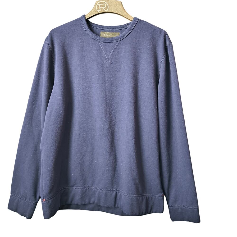 Jachs New York Navy Men's Soft  Touch Fleece Slate Blue Large Soft Sweatshirt